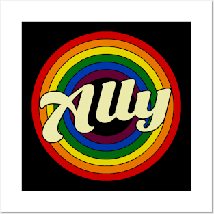 Ally lgbt pride raibow color Posters and Art